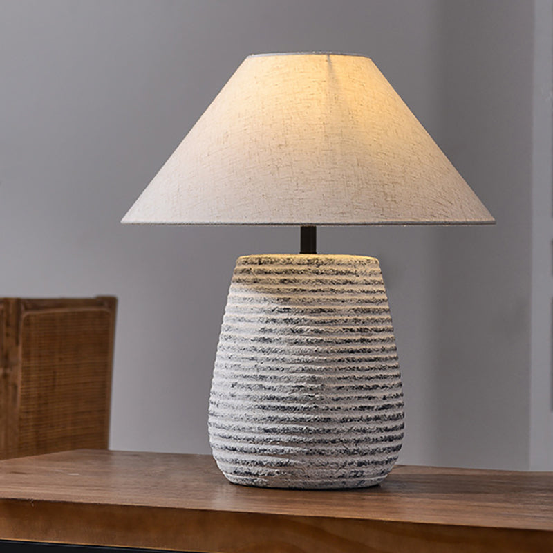 Ceramic Jar Linen Fabric Table Lamp