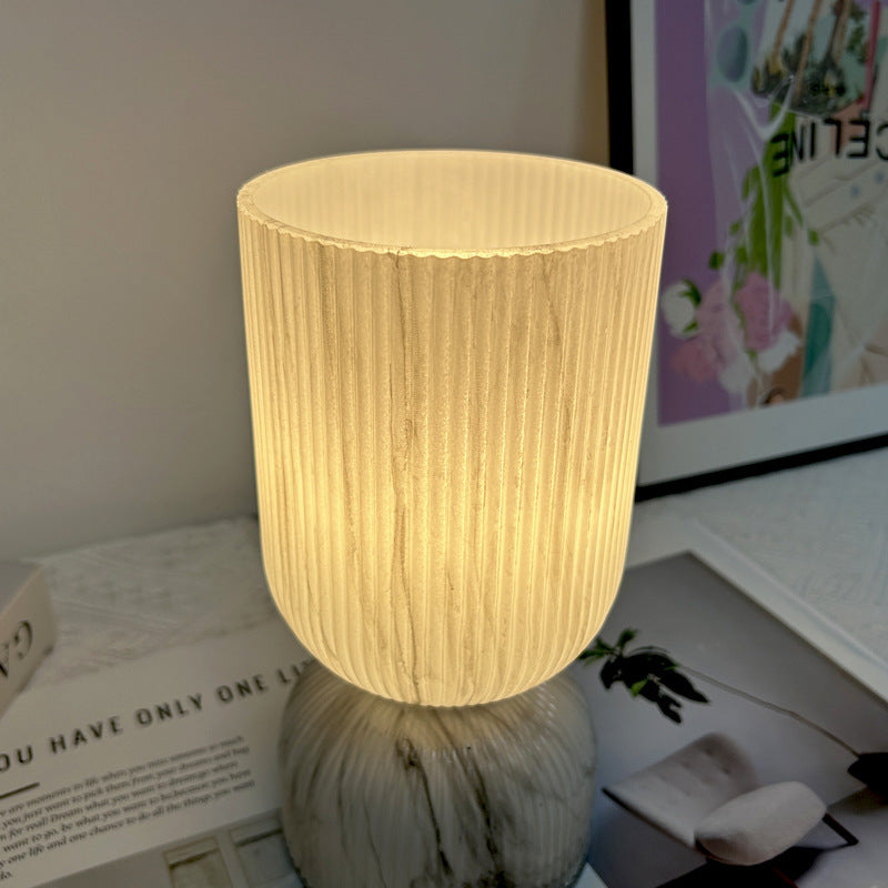 Cylinder Funnel Glass Bedroom Table Lamp