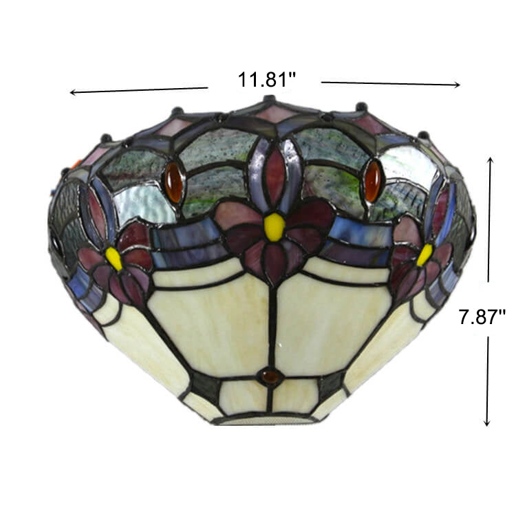 Flower Stained Glass Bowl Wall Lamp