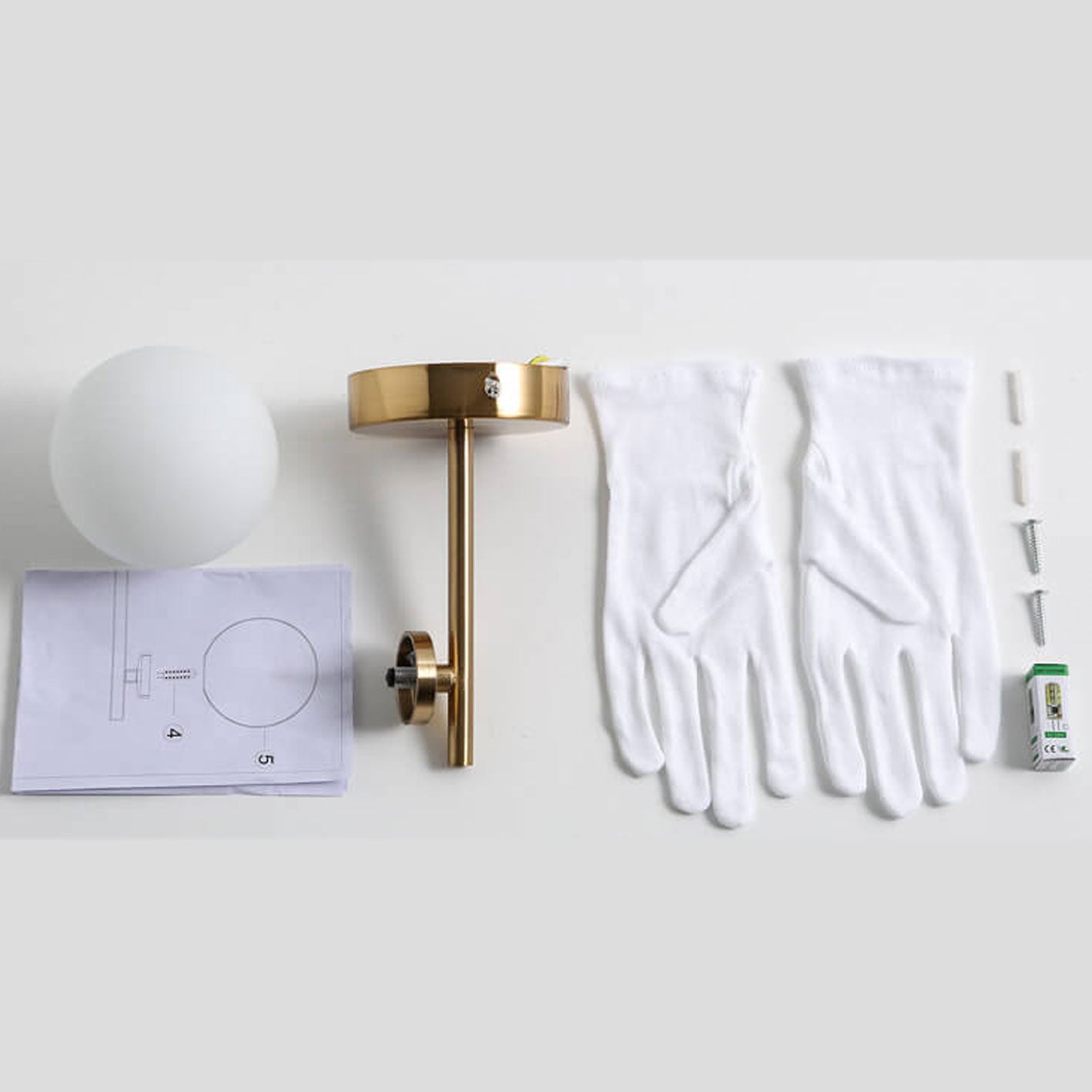 Milk White Round Ball 2-Light Wall Lamp