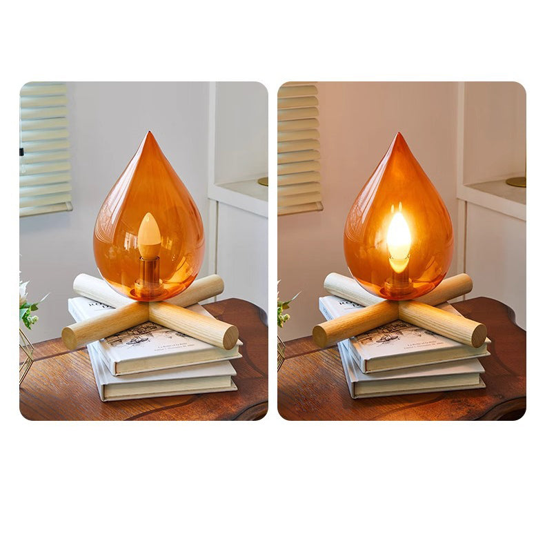 Flame Fire Pile Solid Table Lamp
