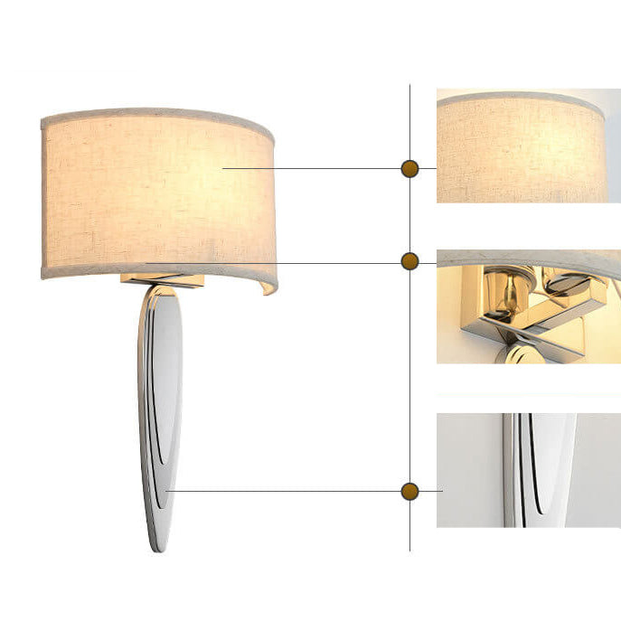 Fabric Mirror Stainless Steel Wall Lamp