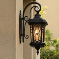 Carved Cage Aluminum Glass Outdoor Light