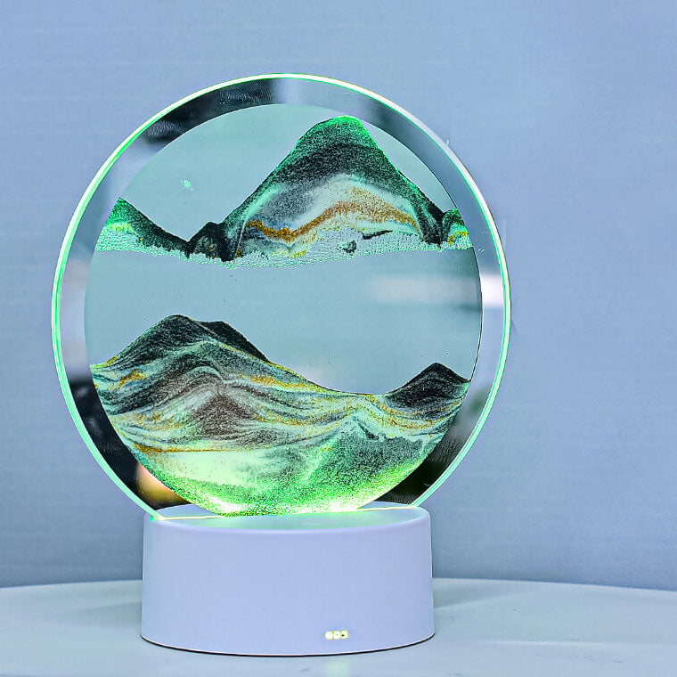 Round Hourglass Quicksand 3D Table Lamp