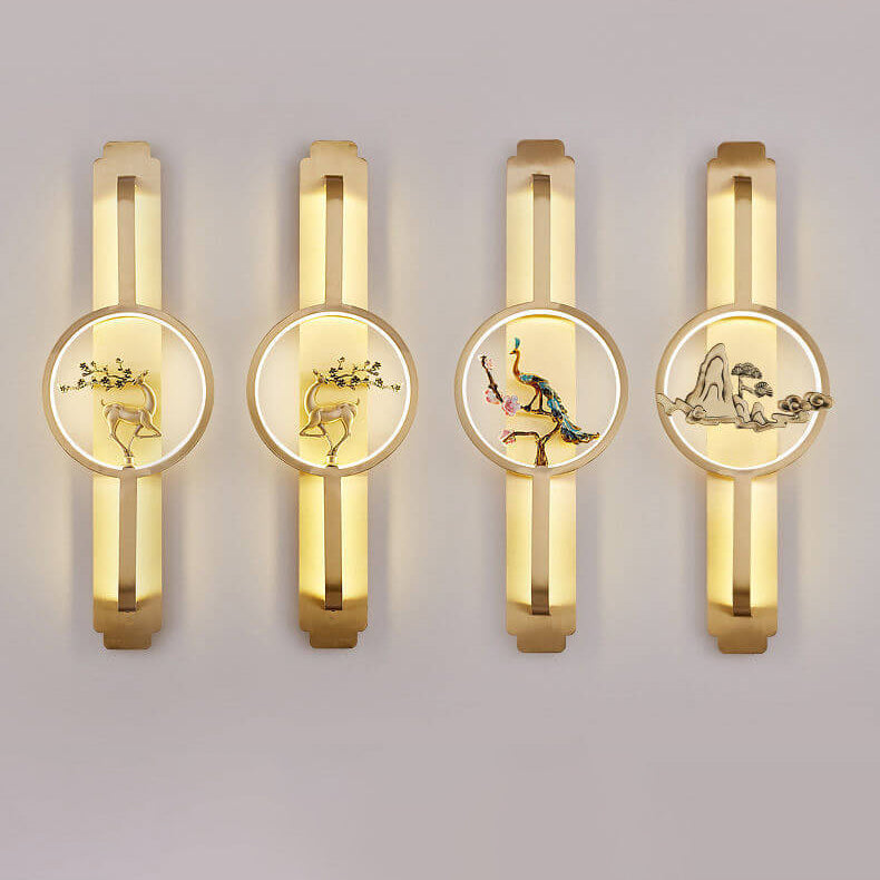 Copper Long Round Wall Lamp