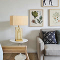 Fabric Square Marble Home Table Lamp