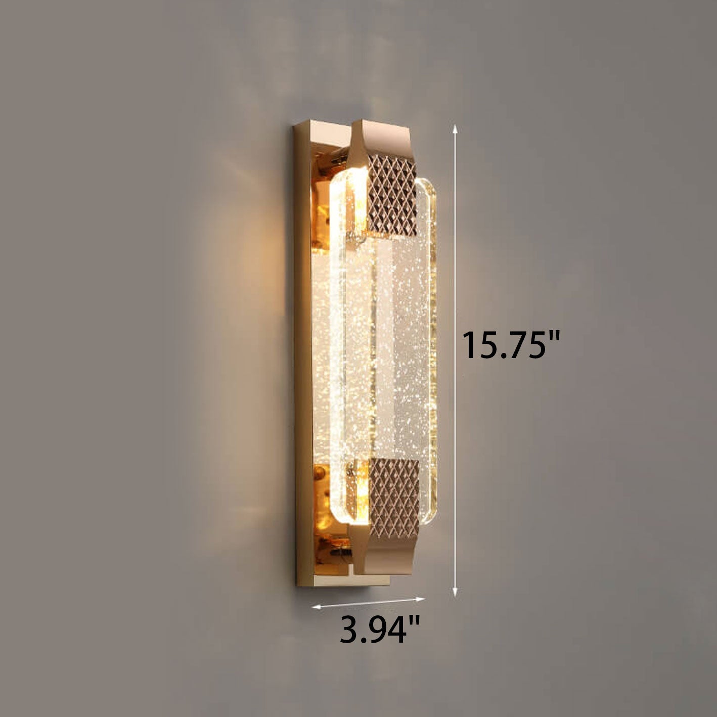 Rectangular Bubble Crystal Wall Lamp
