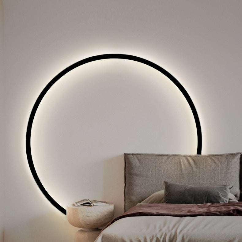 Aluminum Acrylic Round Bedroom Wall Lamp