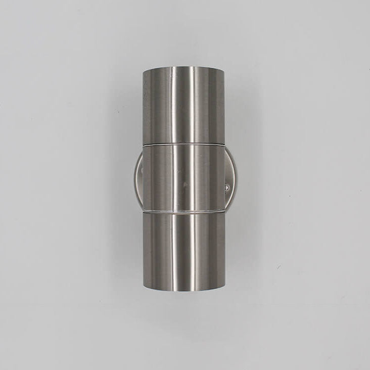 Stainless Steel Cylinder 2-Light Wall Lamp