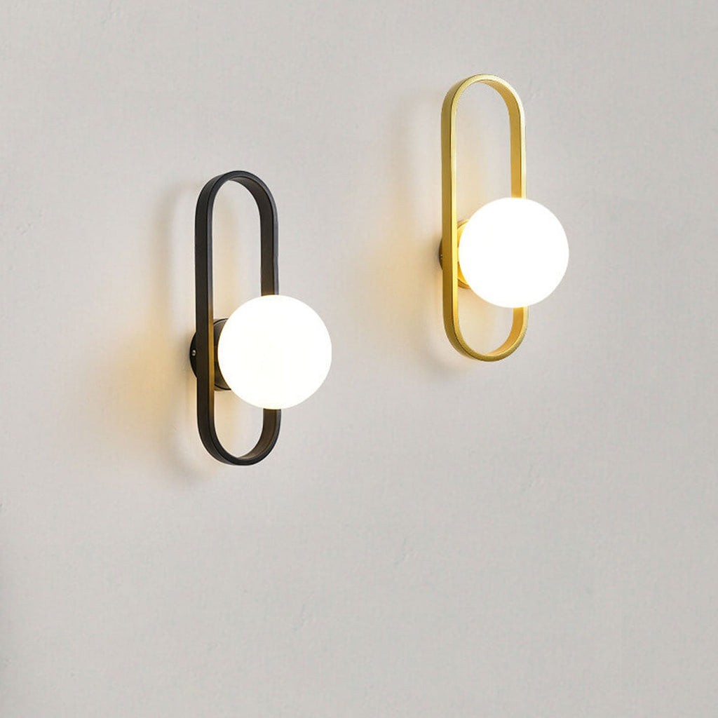 Oval Ring Iron Glass Wall Lamp