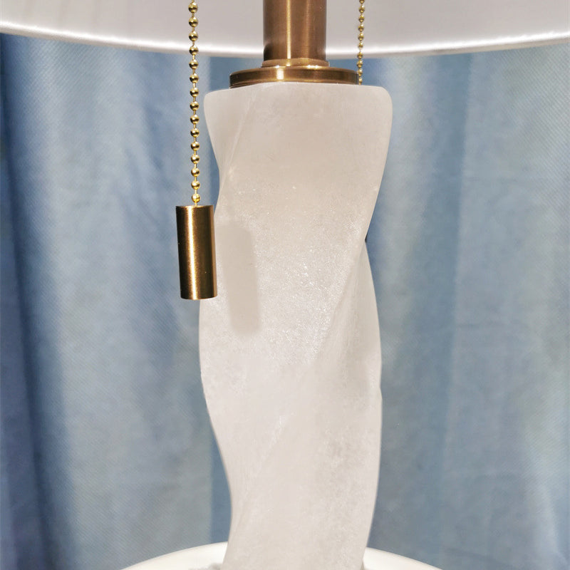 Cylinder Round Metal Marble Table Lamp