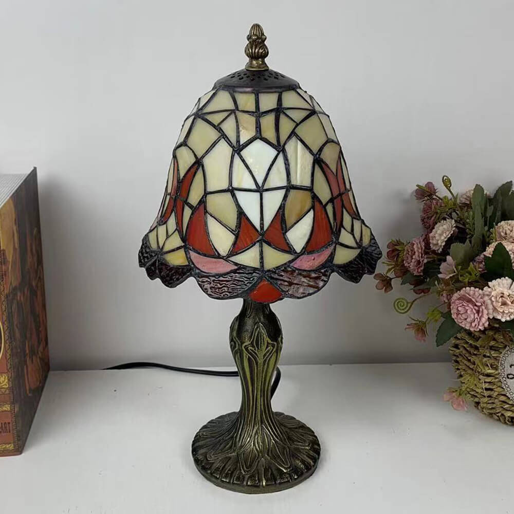 Flower Cup Alloy Stained Table Lamp