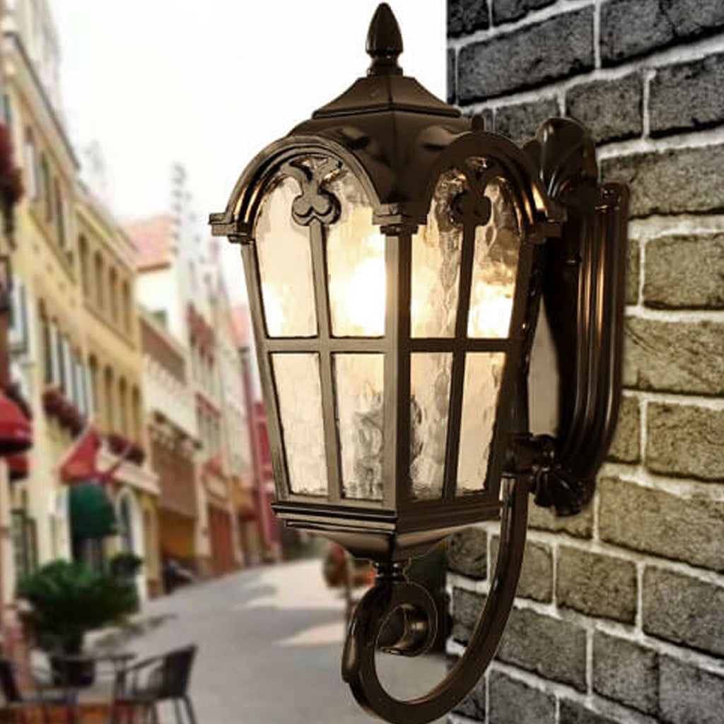 Glass Aluminum Lantern Outdoor Light
