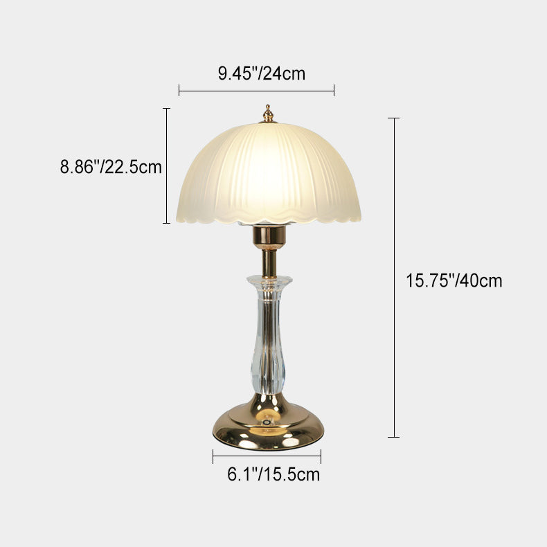 Iron Glass Dome Streak Table Lamp