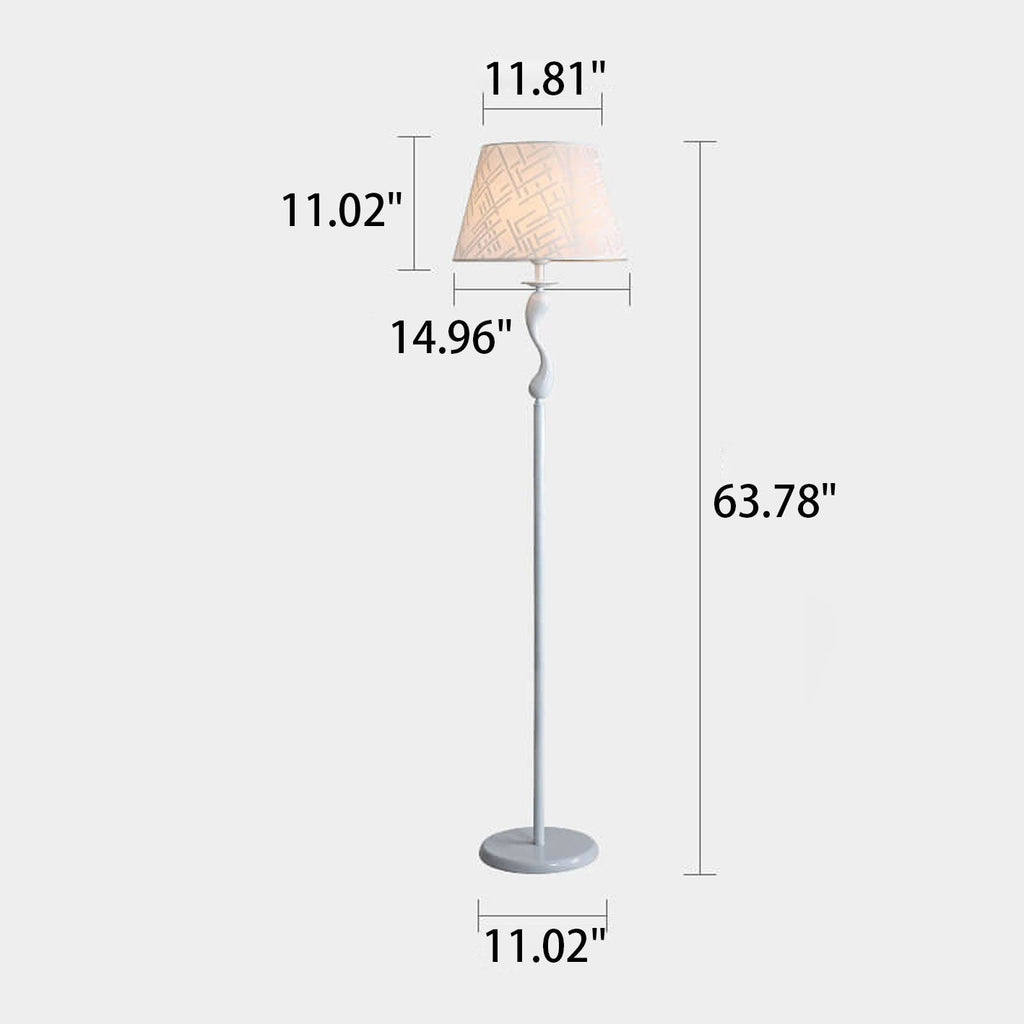 Linen Fabric Dome Iron Floor Lamp