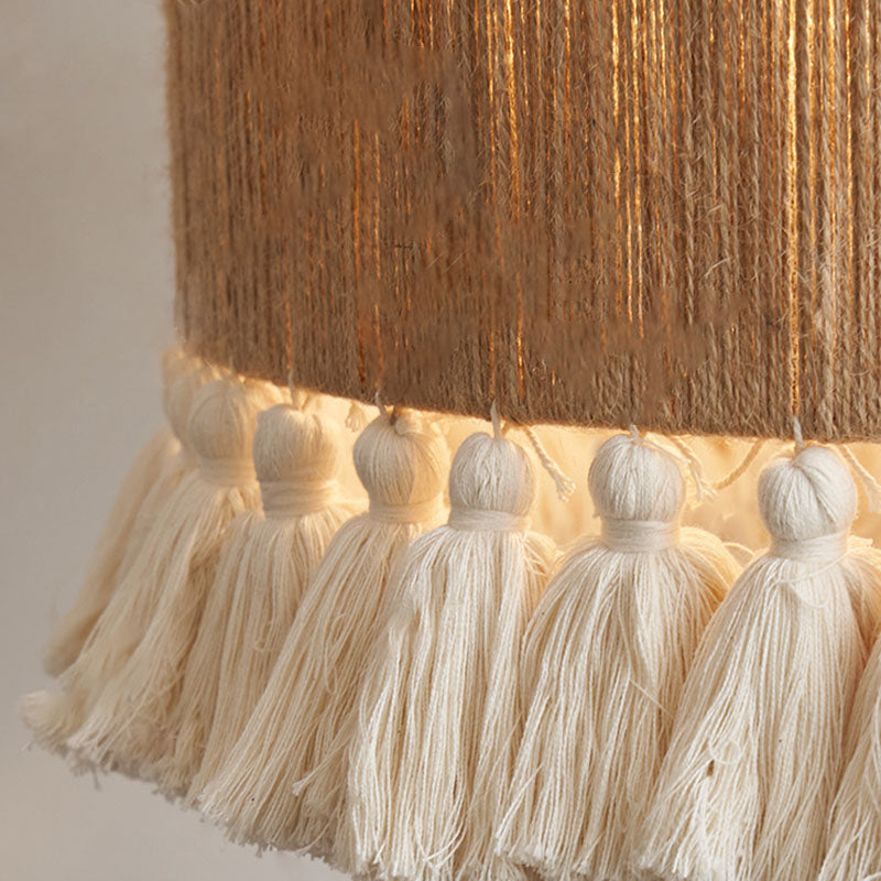 Hemp Rope Weaving Cylinder Floor Lamp