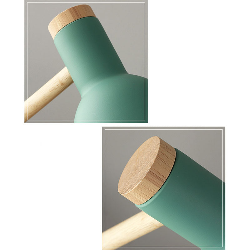 Iron Semi-Circular Wooden Study Table Lamp