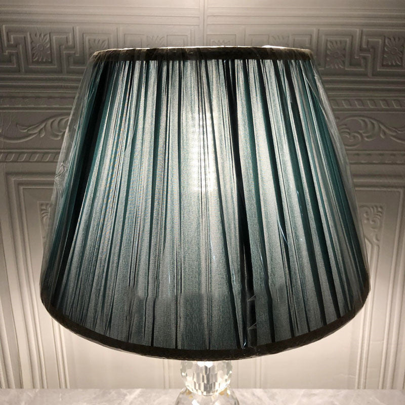 Cylinder Metal Crystal Fabric Table Lamp