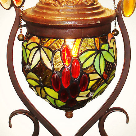 Stained Glass Grape Decor 3-Light Floor Lamp