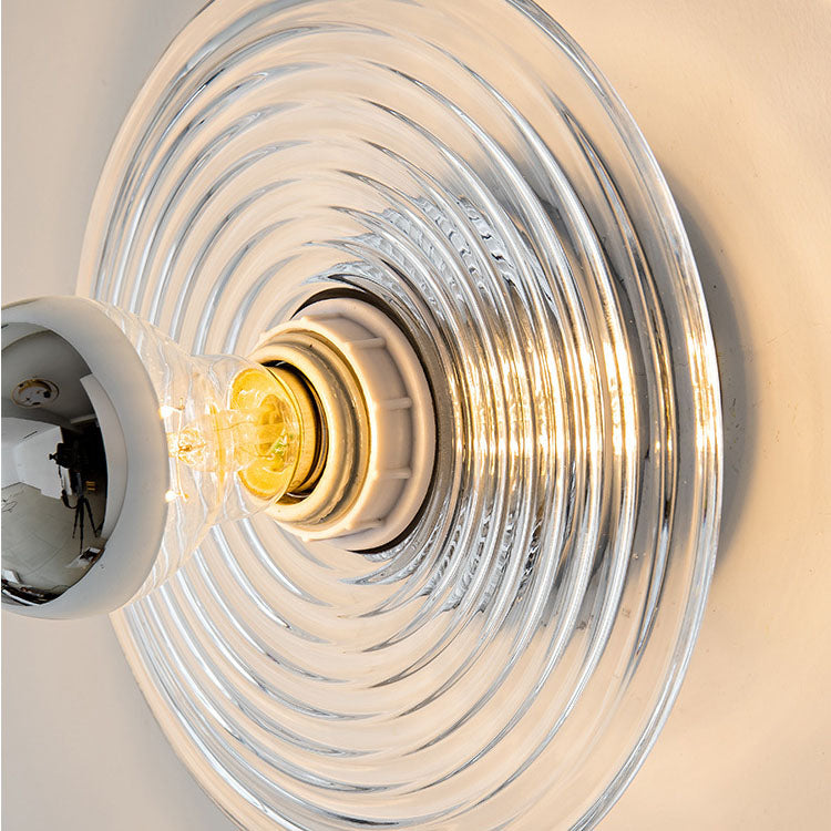 Wave Pattern Round Glass Wall Lamp