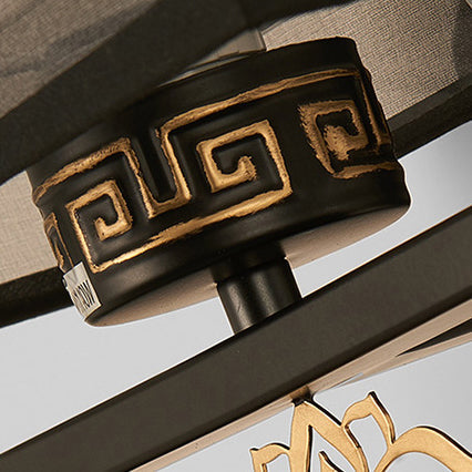 Classical Embroidered Iron Fabric Wall Lamp