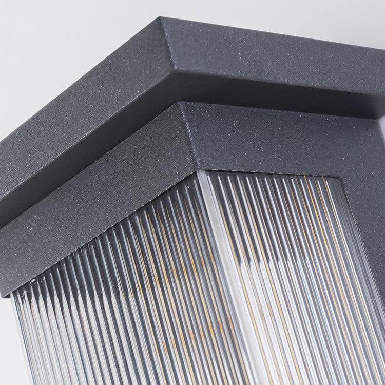 Striped Rectangle Stainless Steel Outdoor Light
