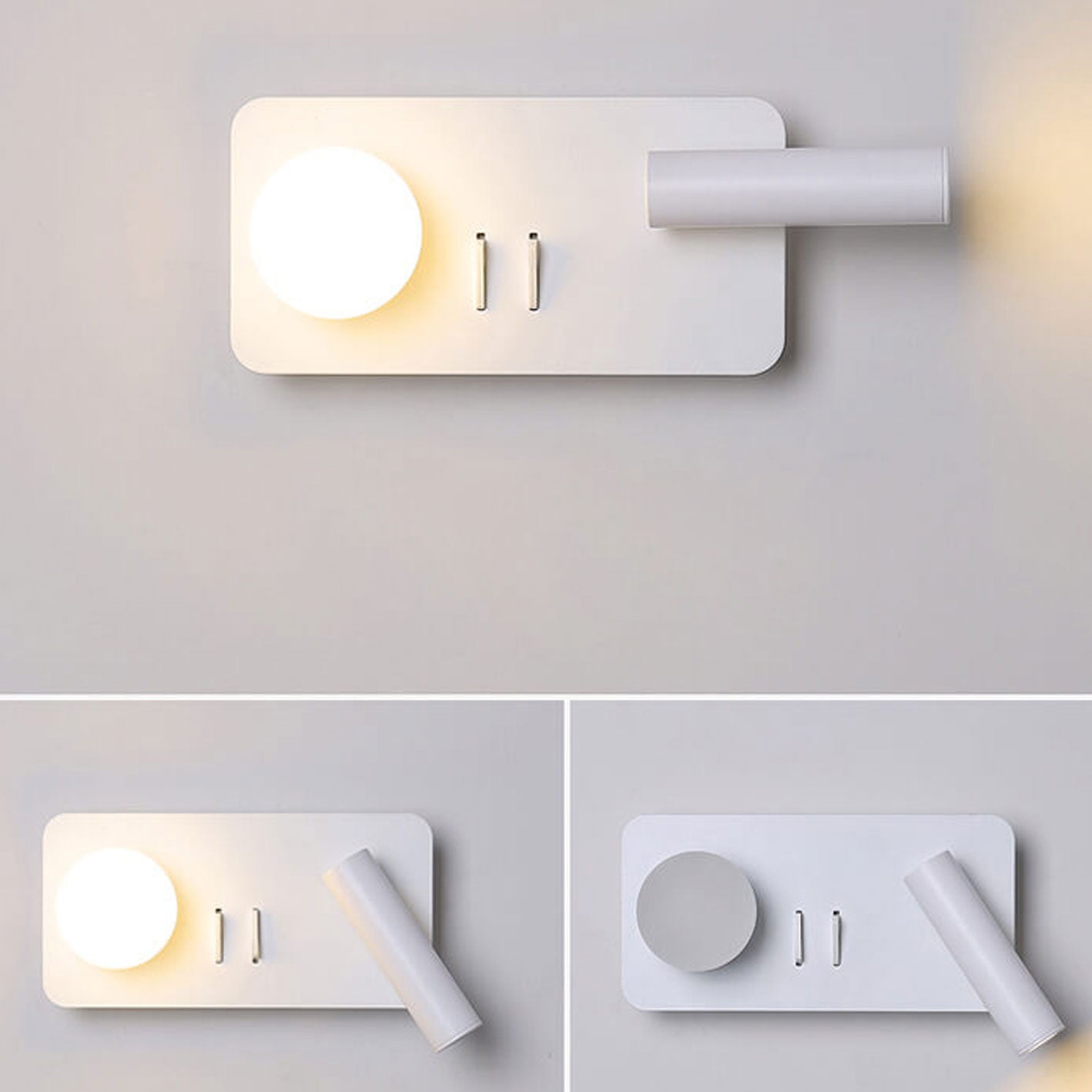 Round/Square Acrylic Iron Reading Wall Lamp