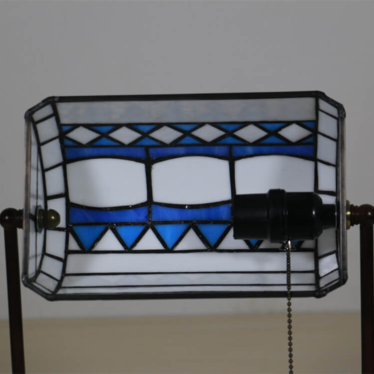 Geometric Stained Glass Bank Table Lamp