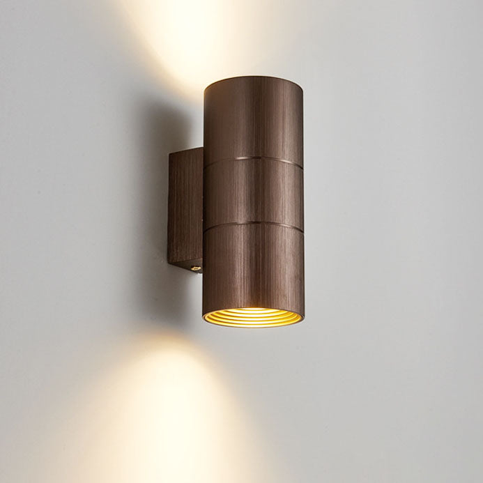 Cylindrical Brushed Aluminum Wall Lamp