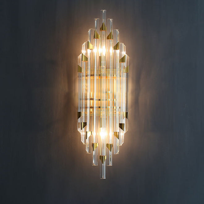 Stripe Hardware Crystal 2/4 2-Light Wall Lamp