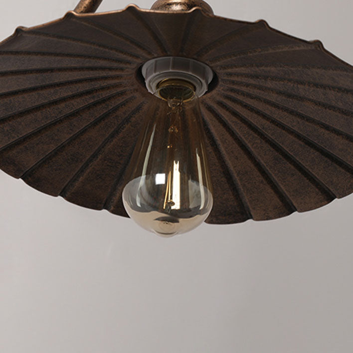 Round Pleated Petal Iron Outdoor Light
