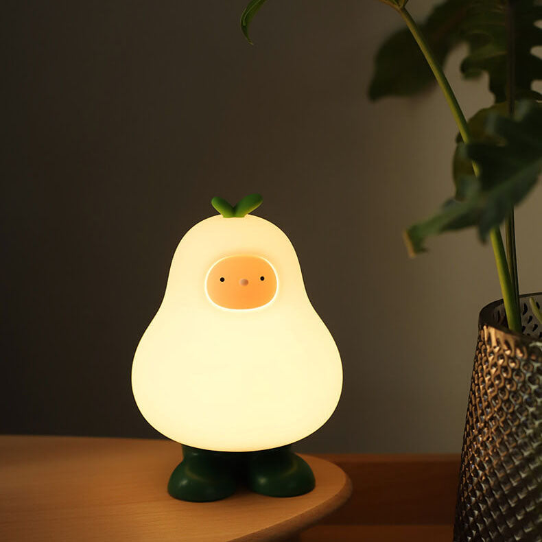 Cartoon Pear Silicone Night Table Lamp