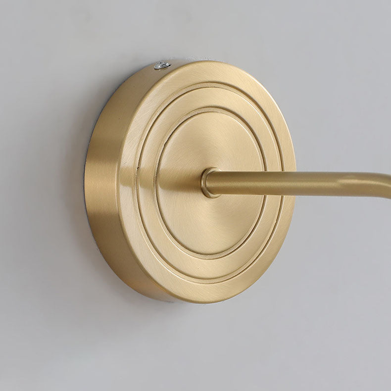 Glass Flower Petal Brass Wall Lamp
