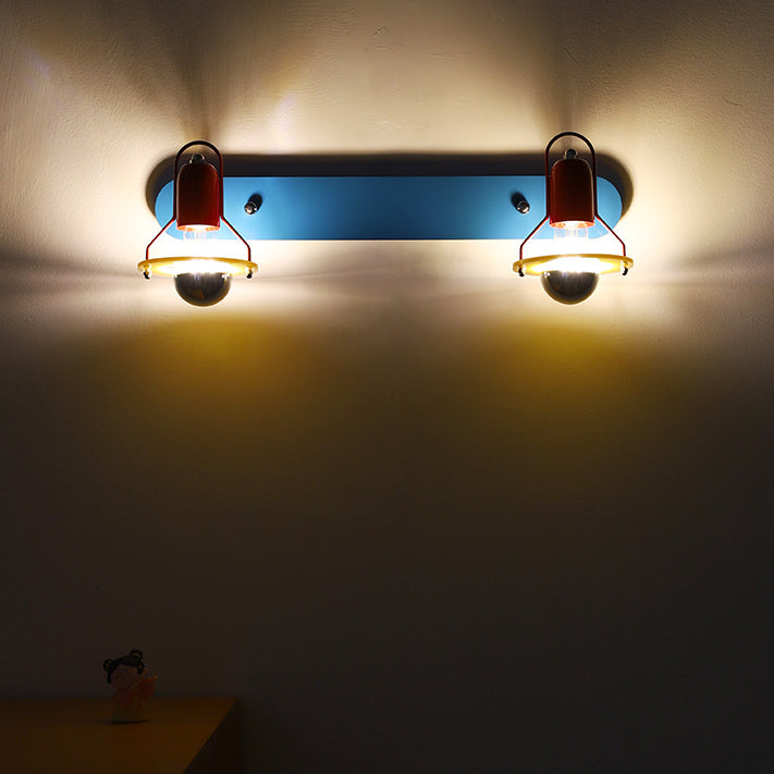 Childlike Colorful Geometric Iron 2-Light Wall Lamp