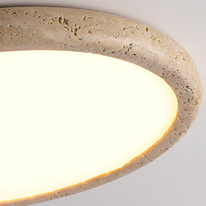Round Yellow Travertine Acrylic Wall Lamp