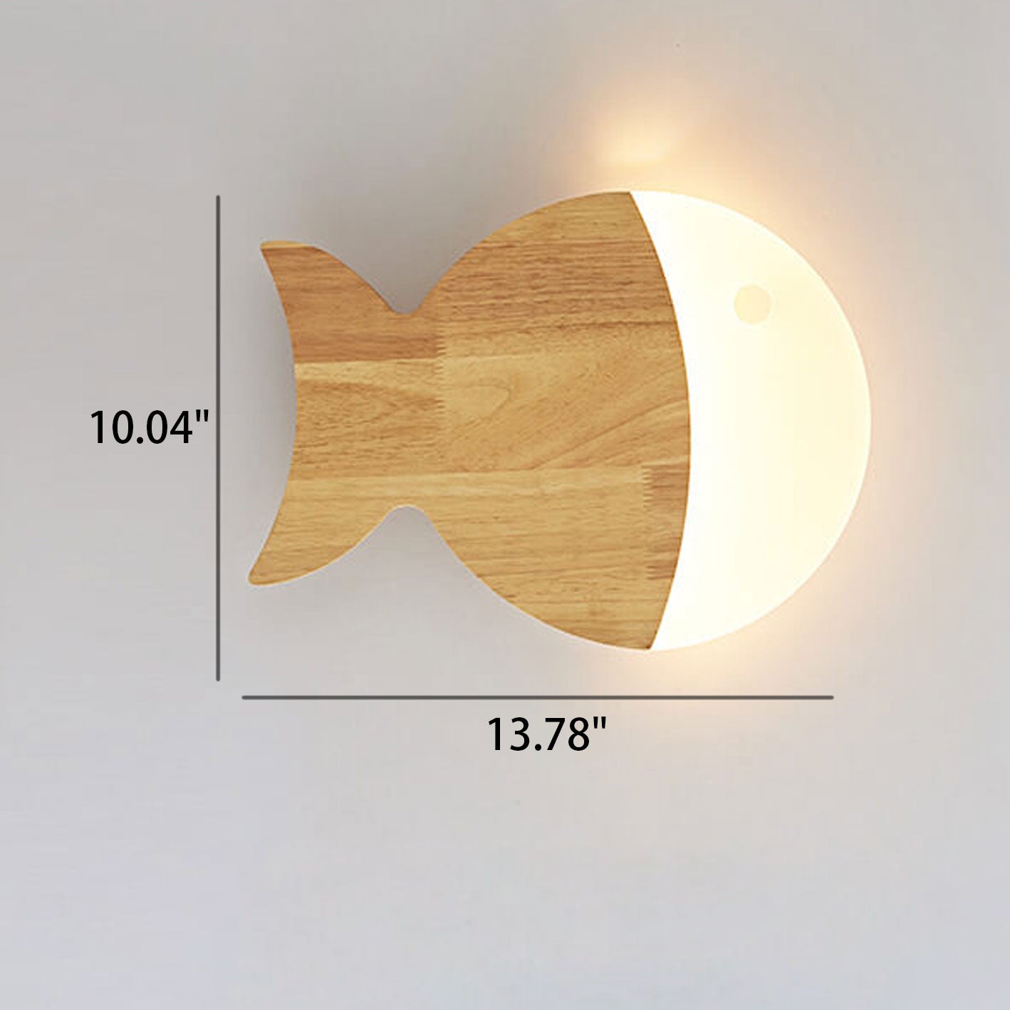 Oak Acrylic Fish Wall Lamp
