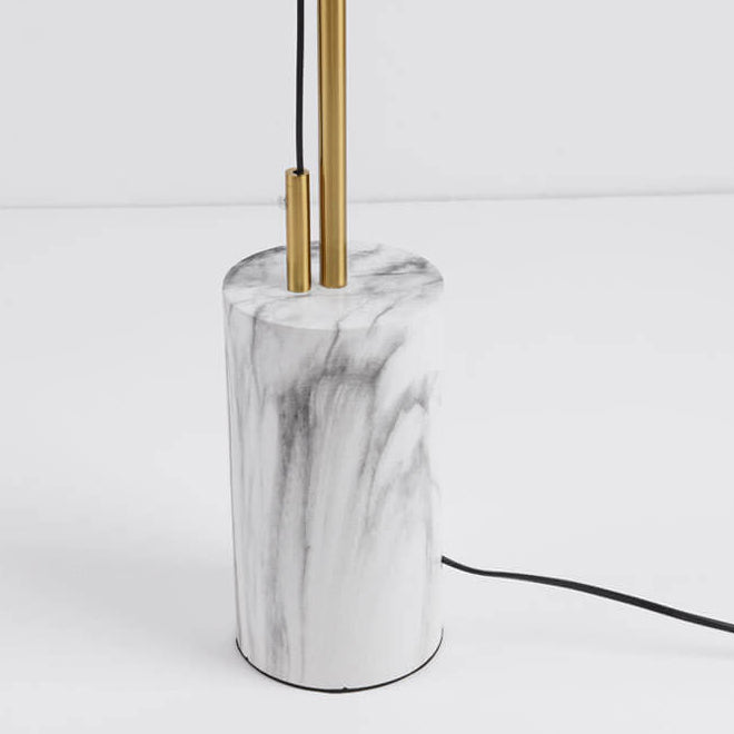 Round Iron Faux Marble Floor Lamp