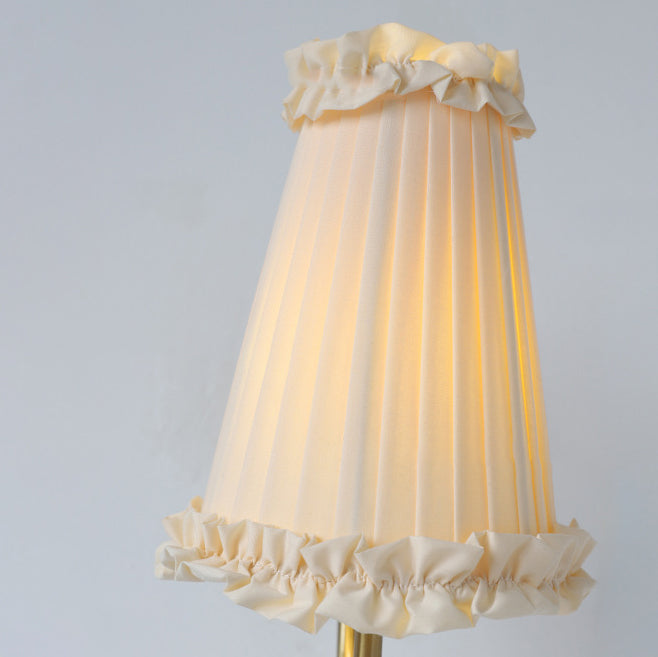 Pastoral Pleated Fabric Lace Wall Lamp