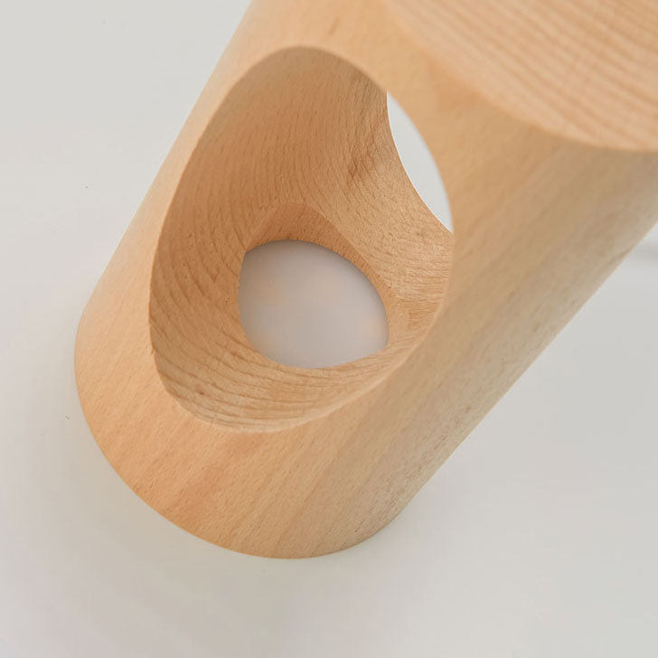Solid Wood Rectangular Column Table Lamp