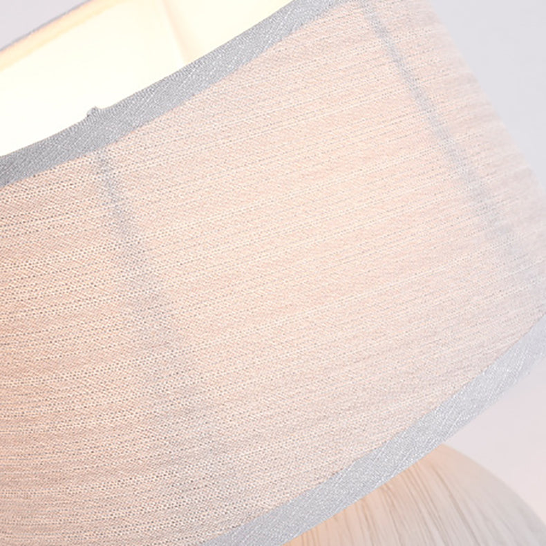Cylindrical Cone Ceramic Fabric Table Lamp