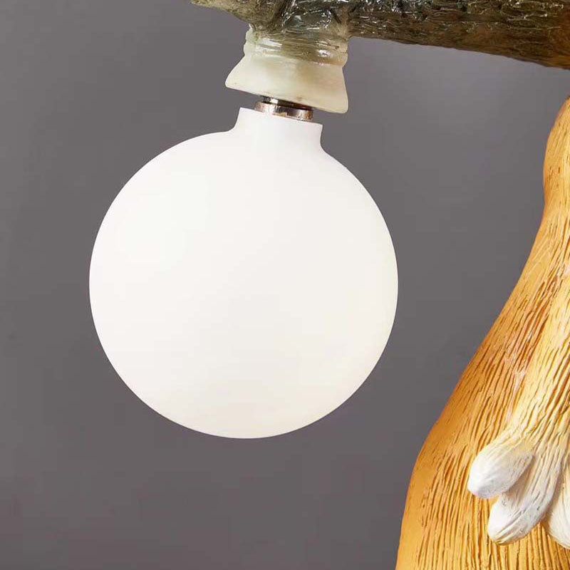 Squirrel Resin Glass Bedroom Table Lamp