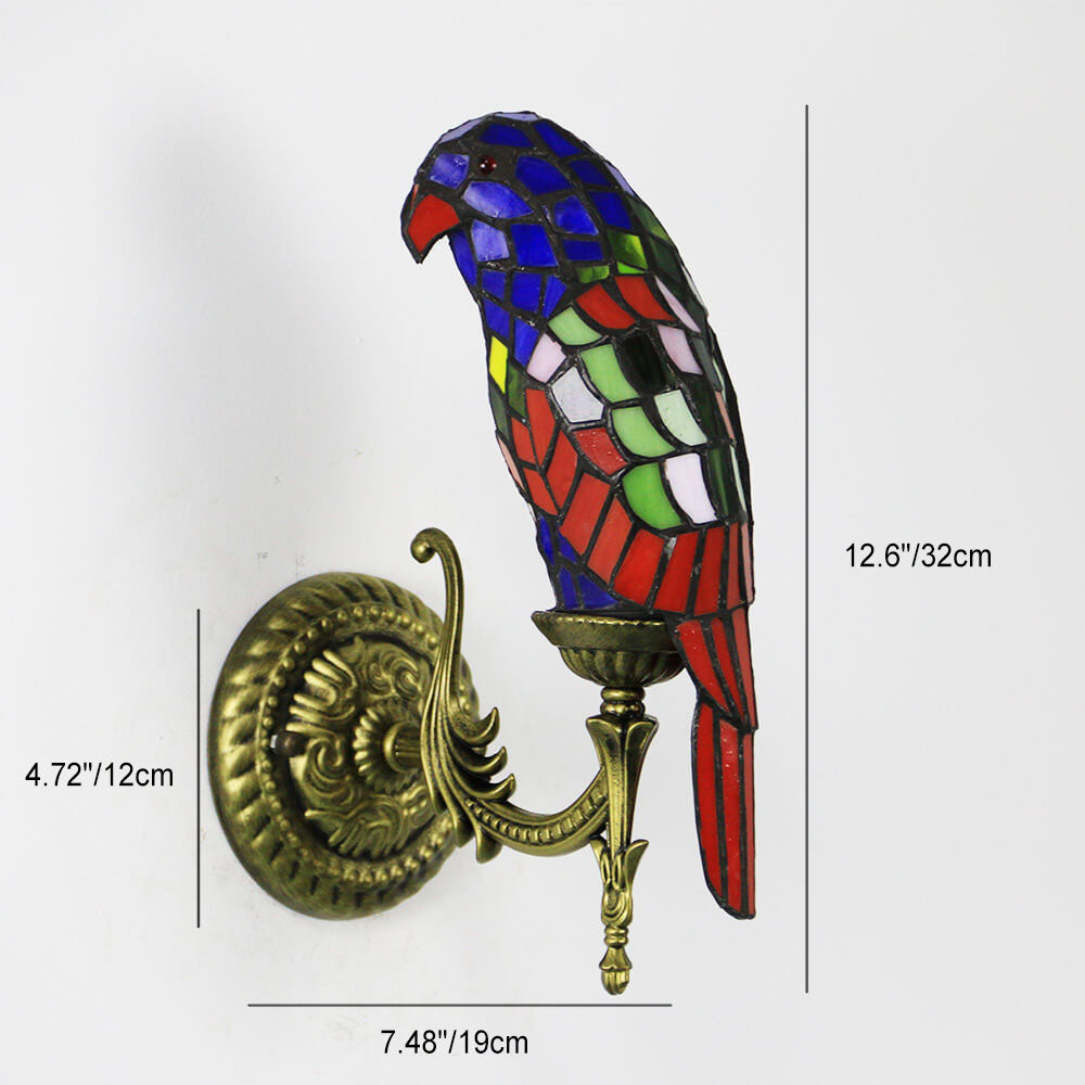 Parrot Stained Glass Wall Lamp