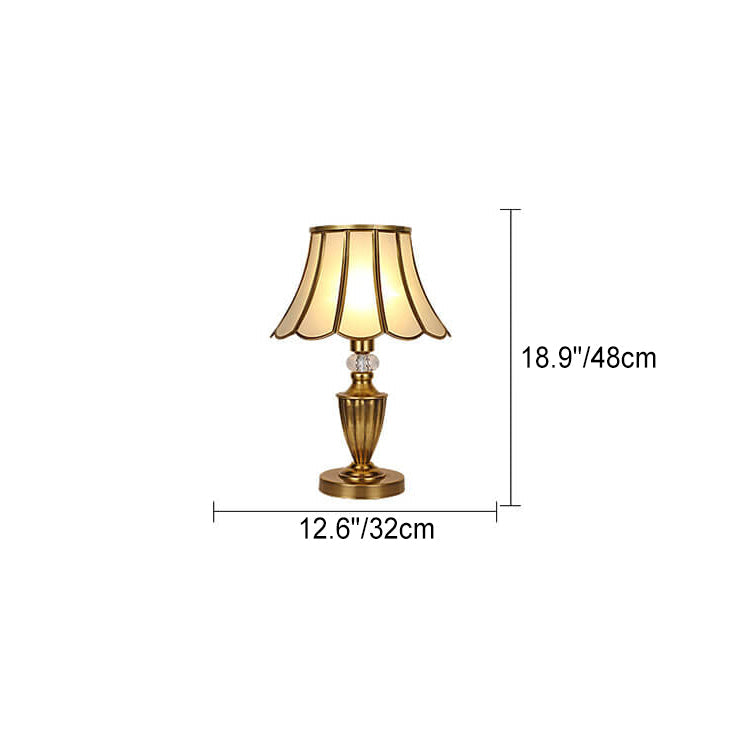 Glass Copper Bedroom Table Lamp
