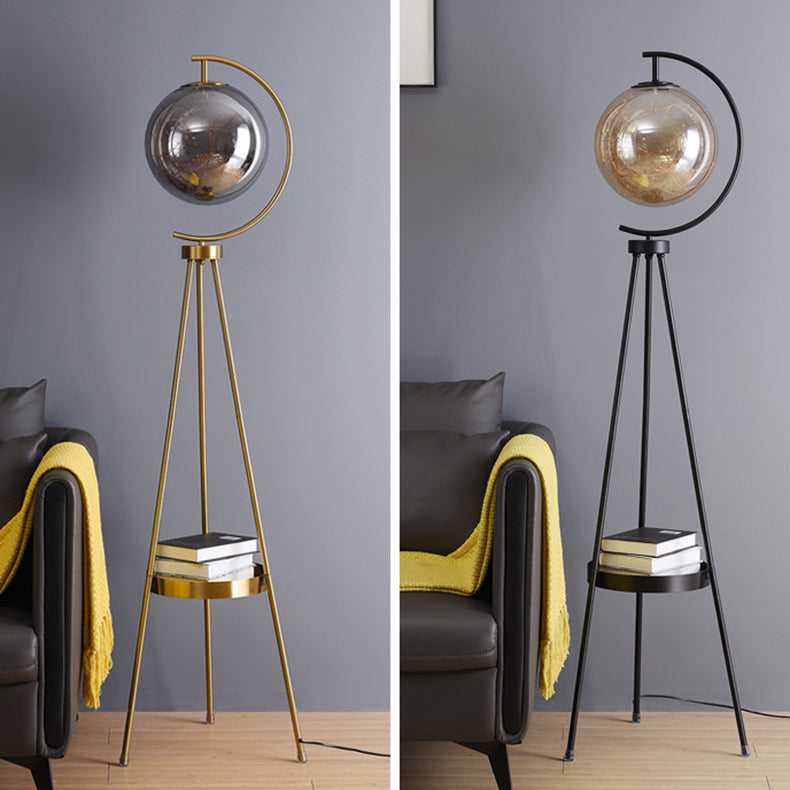 Orb Tripod Iron Glass Floor Lamp