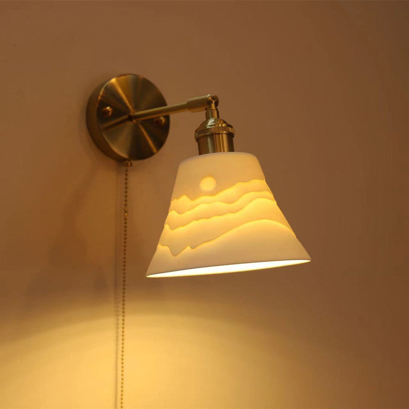 Brass Round Vanity Bedroom Wall Lamp