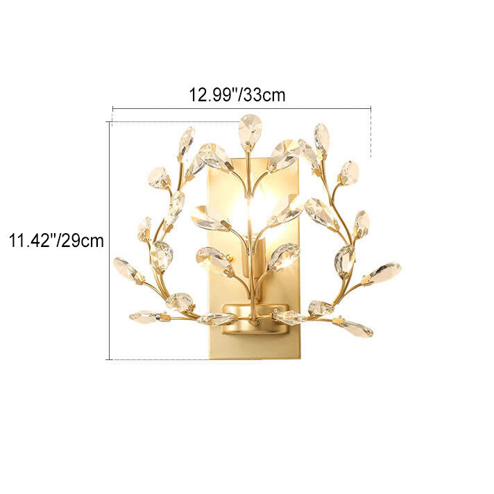 Crystal Leaf Wall Lamp