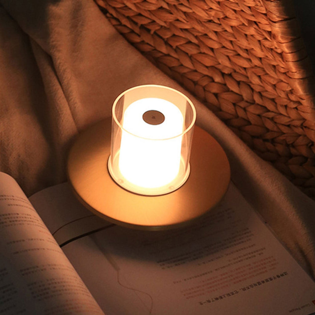 Cylindrical Candlestick Night Table Lamp
