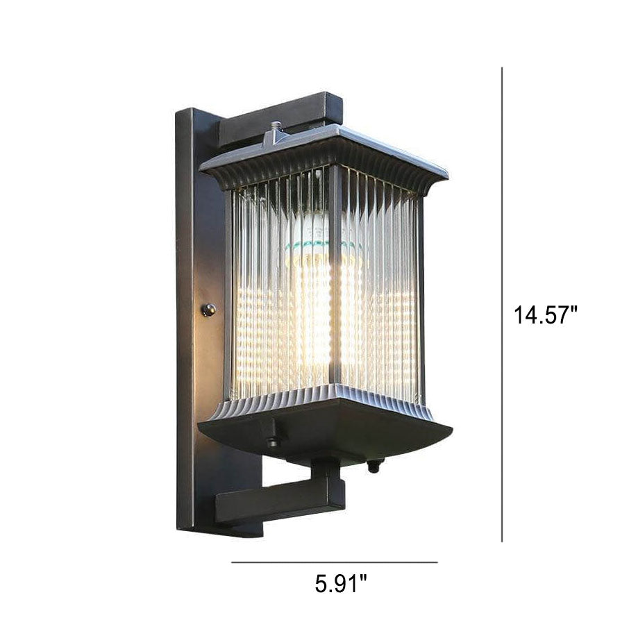 Square Aluminum Glass Outdoor Light
