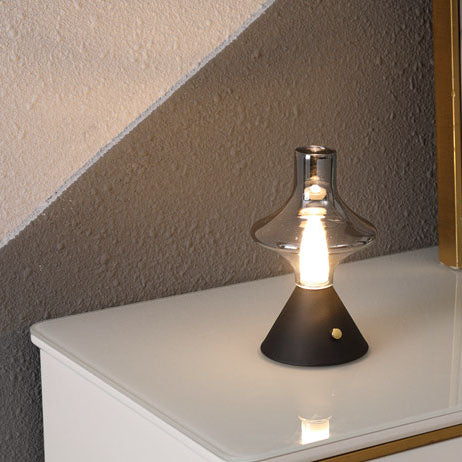 Glass Spinner Gyroscope Metal Table Lamp