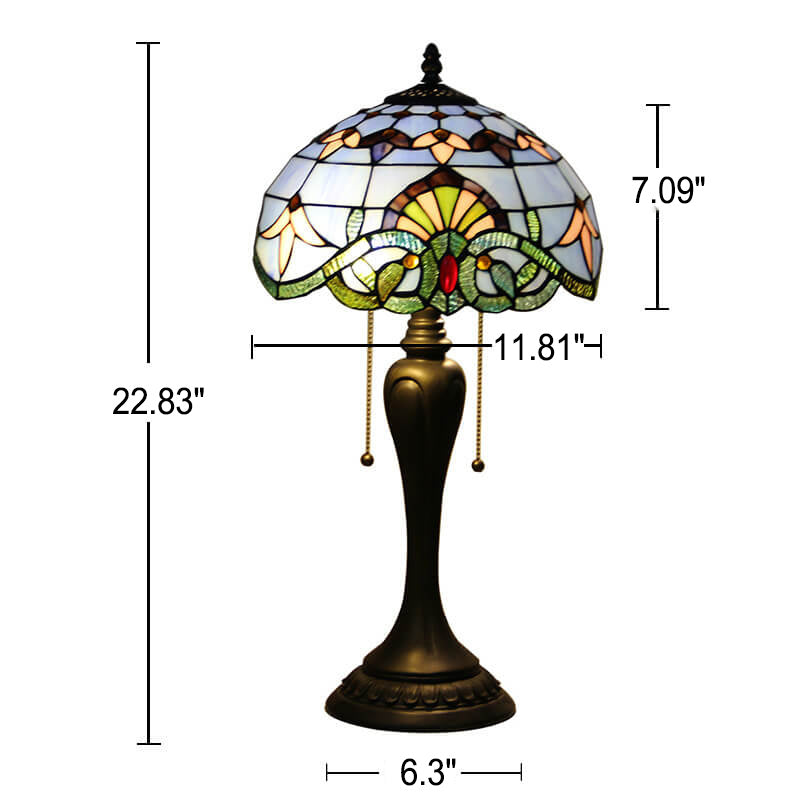 Baroque Stained Glass Dome Table Lamp
